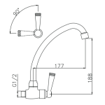 Walrus WR-502905 Pillar 掛牆式單冷水廚盆龍頭